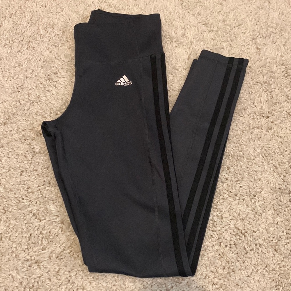 Adidas (Dark Grey) Climalite 3 Stripe Leggings